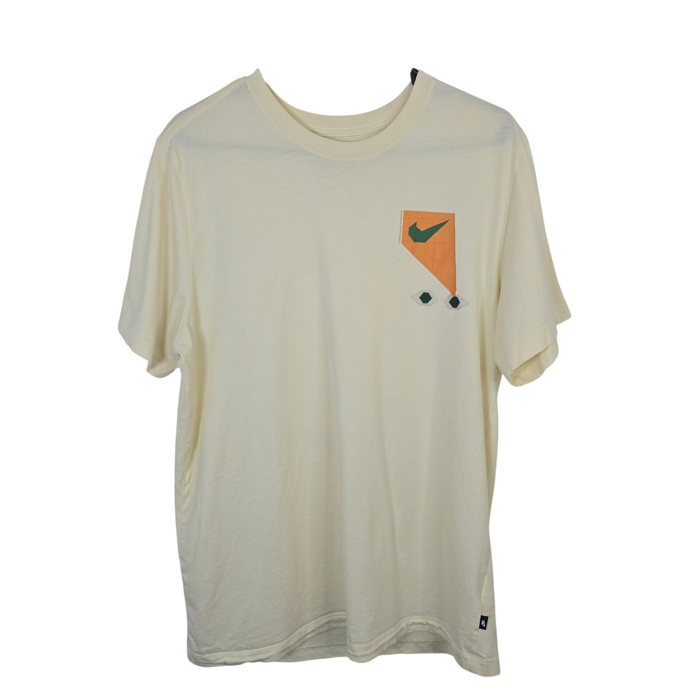 Nike Mens Large Sole Seeking Jeffrey Sincich Graphic T-Shirt Pale Yellow Cream